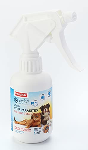 Beaphar - Loción parásitos para Perros y Gatos – contra pulgas, garrapatas y piojos – Sin pesticidas e insecticida química – Aloe Vera – Acción inmediata – sin aclarado – 250 ml