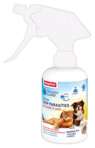 Beaphar - Loción parásitos para Perros y Gatos – contra pulgas, garrapatas y piojos – Sin pesticidas e insecticida química – Aloe Vera – Acción inmediata – sin aclarado – 250 ml