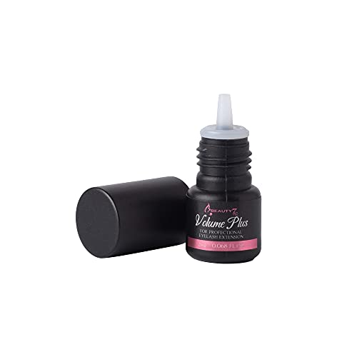 Beauty7 Volume Plus Negro Pegamento Adhesivo de Pestañas 0.5-1 Segundos de Secado Rápido para Extensión de Pestañas Postizas Individuales 2ml