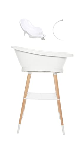 Bebe-jou Set Sense Bañera Básica Blanca + Soporte Sense Blanco + Hamaca Blanco + Tubo Desagüe