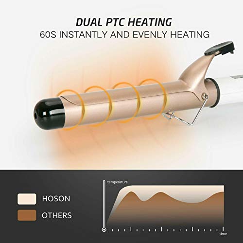 BECCYYLY Curling Ironelectric Professional Ceramic Curling Iron LCD Curling Iron Curling Varita Varita Herramienta de Peinado de Moda