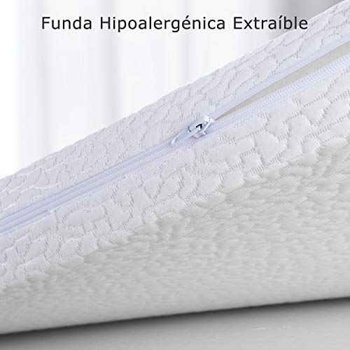 BedStory Topper Viscoelastico 135x190x6cm Viscoelástica Original y Espuma Original Anti-ácaros y Transpirable Sobrecolchón con Funda Desmontable y Lavable Nuevo