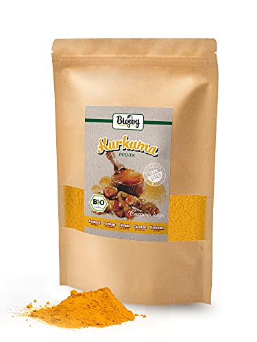 Biojoy Cúrcuma BÍO (Curcuma) en polvo, producida de raíces desecadas de cúrcuma (1 kg)