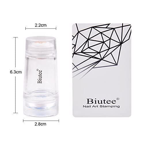 Biutee Uñas de Silicona Suave con 1 Raspador, Sello uñas Silicona Estampado de Uñas de Manicura Impresión DIY Nail Art Tool Para Salón