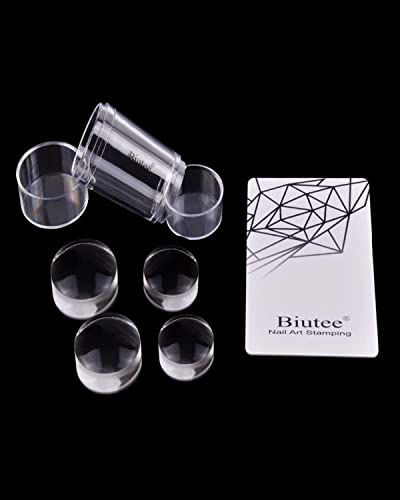 Biutee Uñas de Silicona Suave con 1 Raspador, Sello uñas Silicona Estampado de Uñas de Manicura Impresión DIY Nail Art Tool Para Salón