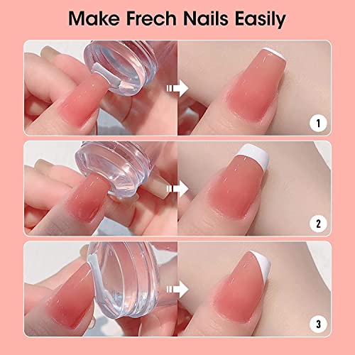 Biutee Uñas de Silicona Suave con 1 Raspador, Sello uñas Silicona Estampado de Uñas de Manicura Impresión DIY Nail Art Tool Para Salón