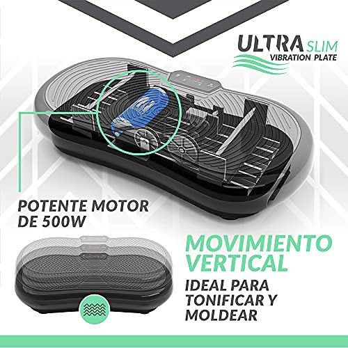 Bluefin Fitness Plataforma Vibratoria Ultra Slim | 5 Programas + 180 Niveles | Altavoces Bluetooth | Fácil de Guardar | Elegante Diseño Británico | Rendimiento de por Vida