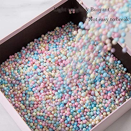 Bolas de Espuma Relleno,1 Paquete Bolas de Espuma Colores,Decoración de Bolas de Espuma,Bolas de Espuma,Durable,4mm-6mm,se Utiliza para Artículos de Manualidades,Relleno de Cajas de Regalo(Color)