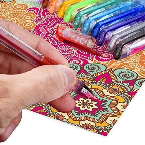 Bolígrafos de gel con purpurina, 12 bolígrafos de gel para colorear, bolígrafos de gel perfumados con purpurina, para libros de colorear, dibujar, colorear, garabatos y bosquejo (12 unidades)