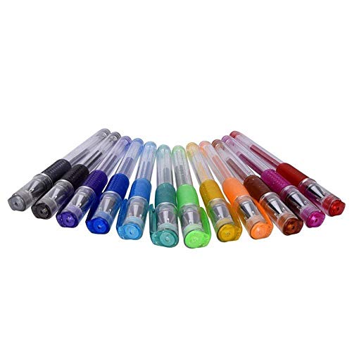 Bolígrafos de gel con purpurina, 12 bolígrafos de gel para colorear, bolígrafos de gel perfumados con purpurina, para libros de colorear, dibujar, colorear, garabatos y bosquejo (12 unidades)