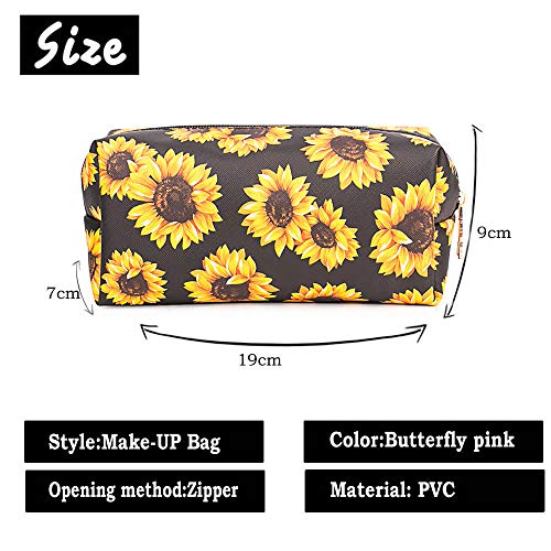 Bolsa de aseo cosmetica,para llevar maquillaje fundamental de bolsa de aseo portátil impermeable de bolsa de organizador viaje diaria organizador de artículos de aseo al aire libre,Girasol