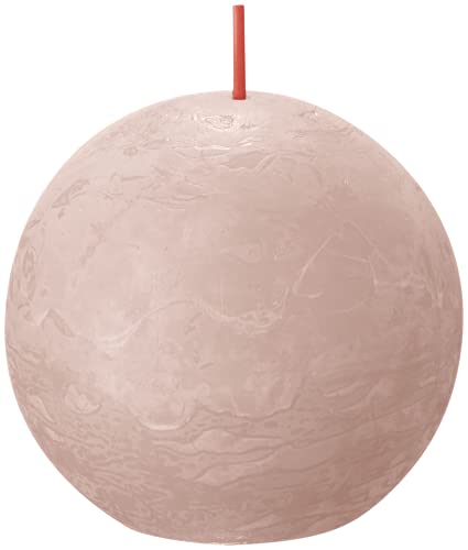 BOLSIUS - Vela esférica rústica – Rosa claro – Diámetro 7,6 cm – 6 unidades – sin perfume