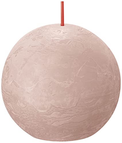 BOLSIUS - Vela esférica rústica – Rosa claro – Diámetro 7,6 cm – 6 unidades – sin perfume