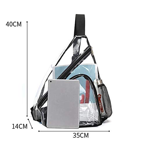 Bolso bandolera, bandolera de PVC transparente, mini mochila impermeable y resistente al desgaste para hombres y mujeres, bolso deportivo antirrobo, bolso de viaje