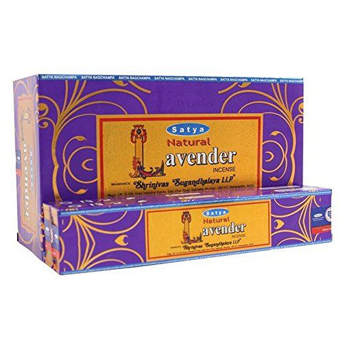 Box of 12 Packs of Natural Lavender Incense Sticks by Satya [Importación inglesa]