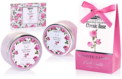 BRUBAKER Cosmetics Set de Baño y Ducha "Classic Rose" - Fragancia de Rosas - Set de Regalo de Mujer de Belleza 13 piezas en Caja de Regalo Vintage - Kit de Beauty Spa