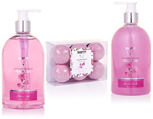 BRUBAKER Cosmetics Set de Baño y Ducha "Classic Rose" - Fragancia de Rosas - Set de Regalo de Mujer de Belleza 13 piezas en Caja de Regalo Vintage - Kit de Beauty Spa