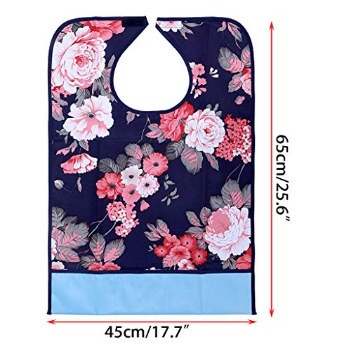 BTSKY Babaderos para Comido Bebido Impermeables 2Pcs Reutilizables para Adultos con Estampado de Flores Recogedor para Ropas Chaquetas Pantalones