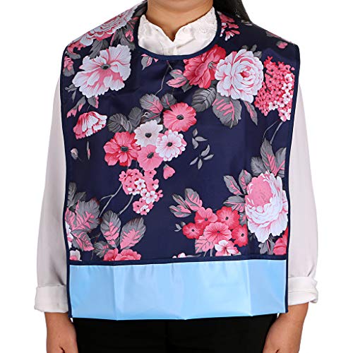 BTSKY Babaderos para Comido Bebido Impermeables 2Pcs Reutilizables para Adultos con Estampado de Flores Recogedor para Ropas Chaquetas Pantalones