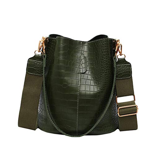 BUKESIYI Mujer Bolsos Bandolera Vestir Casual Bolsos de Mano Convertible PU Cuero Piel CCES77245 Verde