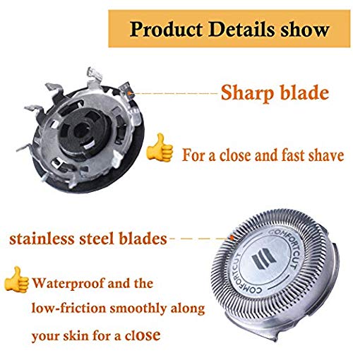 Cabezales de Afeitado Compatible con Phi-lips SH30/52 Norelco Series 1000 2000 3000 Afeitadora Eléctrica, Cuchillas de Afeitar para S5210 S5230 S5310 S5355 S301 S330 S1125 S1175 con Cepillo
