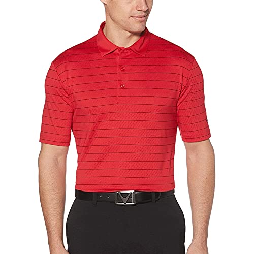 Callaway Polo de Manga Corta con ventilación para Hombre, Hombre, Manga Corta, CGKS8000, Tango Red with Logo Sleeve, S