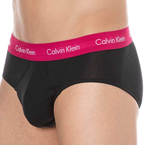 Calvin Klein Algodón Estiramiento 3 Paquete De Cadera Breve, Negro con Plumberry/Chino Azul/Lecho De Río S Negro con Plumberry/Chino Azul/Lecho De Río