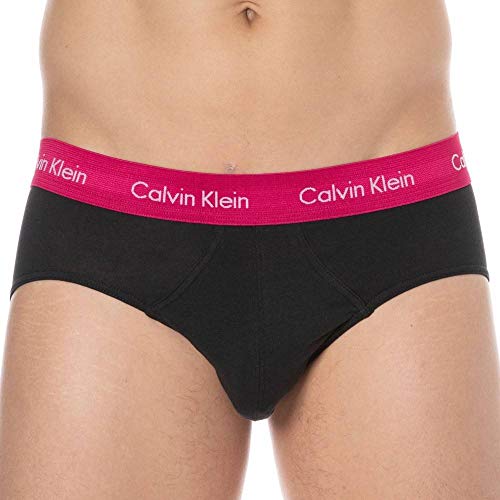 Calvin Klein Algodón Estiramiento 3 Paquete De Cadera Breve, Negro con Plumberry/Chino Azul/Lecho De Río S Negro con Plumberry/Chino Azul/Lecho De Río