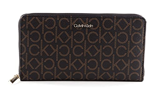 Calvin Klein CK Must Zip Around Wallet Brown Mono