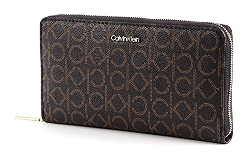 Calvin Klein CK Must Zip Around Wallet Brown Mono