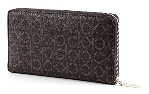 Calvin Klein CK Must Zip Around Wallet Brown Mono