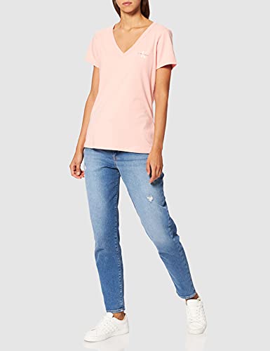 Calvin Klein Jeans Camiseta Delgada con Cuello en V con Monograma, Blossom, S para Mujer