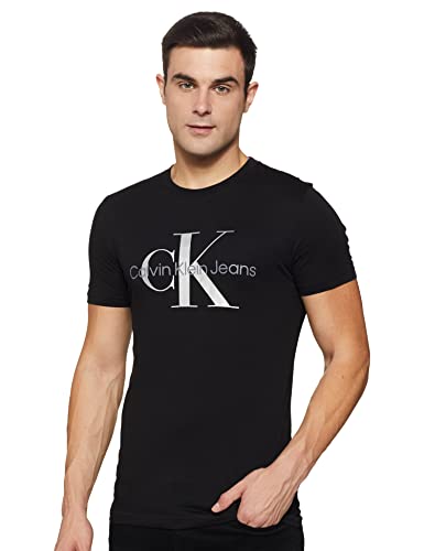 Calvin Klein Jeans Camiseta Monograma de Temporada, CK Black, XS para Hombre