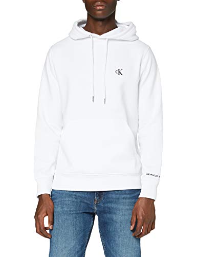 Calvin Klein Jeans CK Essential Hoodie, Suéter para Hombre, Blanco (Bright White), XL