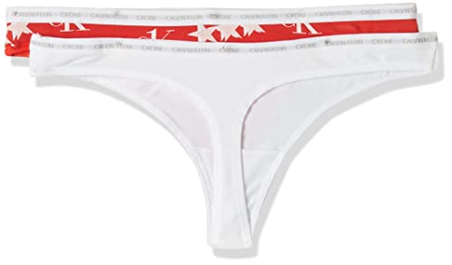 Calvin Klein Tanga 2 Unidades, White/45 Star Print, M (Pack de 2) para Mujer