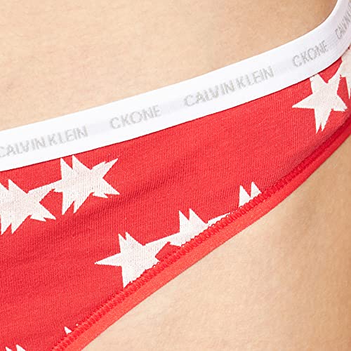 Calvin Klein Tanga 2 Unidades, White/45 Star Print, M (Pack de 2) para Mujer