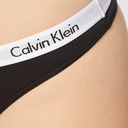 Calvin Klein Thong-Carousel Bragas, Negro (Black 001), L para Mujer