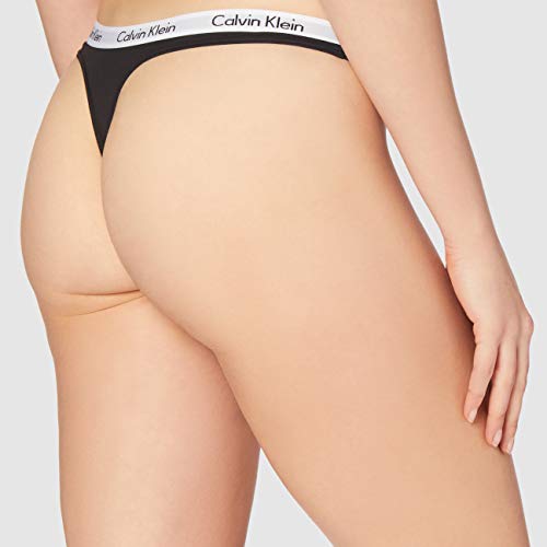 Calvin Klein Thong-Carousel Bragas, Negro (Black 001), L para Mujer