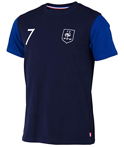 Camiseta FFF Antoine Griezmann, colección oficial de la selección de fútbol de Francia, talla para hombre adulto, Hombre, azul, S