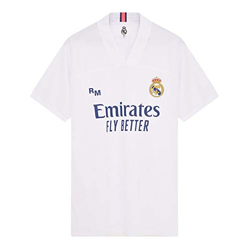 Camiseta Oficial del Real Madrid para Hombre, 2020/2021, Manga Corta, para Entrenamiento de fútbol - Primera, Segunda y Tercera