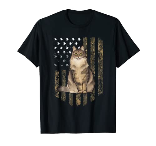 Camo Bandera Americana Bosque Noruego 4 De Julio EE.UU Camiseta