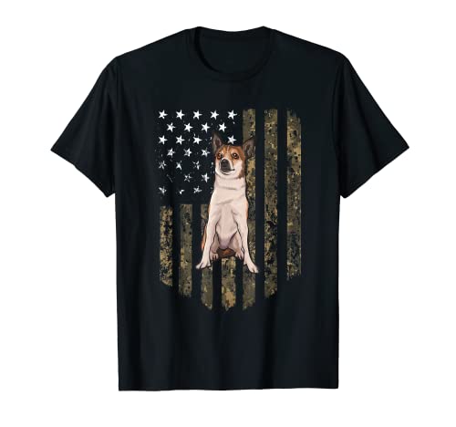 Camo Bandera Americana Noruega Lundehund 4 De Julio EE.UU Camiseta