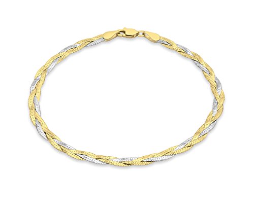 Carissima Gold Pulsera de mujer con oro bicolor de 9 quilates (375/1000), sin gema