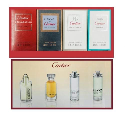 Cartier Miniatures For Men Geschenkset 4ml Declaration EDT + 5ml L'Envol EDP + 5ml Eau de Cartier EDT + 5ml Eau de Cartier Concentr?e EDT