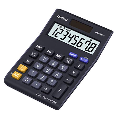 Casio MS-8VERII - Calculadora sobremesa, 31.7 x 103 x 145 mm, color azul marino