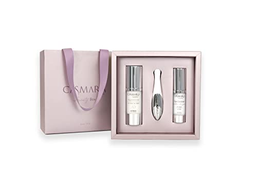 Casmara, kit de Navidad con crema hidrante, nutritiva y antiarrugas Age Defense 30 ml, contorno de ojos antiarrugas 15 ml y de REGALO un masajeador ocular