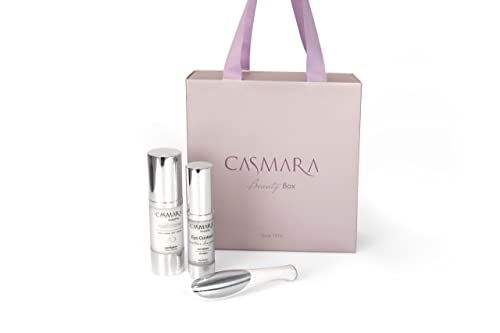 Casmara, kit de Navidad con crema hidrante, nutritiva y antiarrugas Age Defense 30 ml, contorno de ojos antiarrugas 15 ml y de REGALO un masajeador ocular