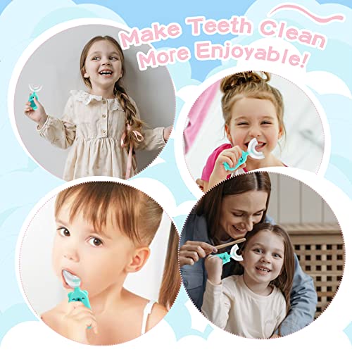 Cepillo de Dientes Infantil, Cepillo de Dientes en Forma de U para Niños con Cabezal de Silicona Suave, Cepillo de Dientes Bebe Manual de Limpieza Oral de 360 °, 2-6 Años