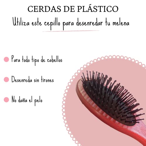 CEPILLO PELO de Madera Pack de 3 Peines | Ideal para Todo tipo de Cabellos | Pelos Rizados Lisos Normales o Encrespados | Peine Alisador de Cabello Natural Antitirones y Desenredante