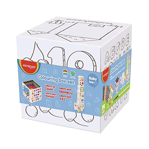 Ceras de Colores Jumbo para Niños, Caja de 8 con Accesorios, Colores Brillantes, Resistentes y Fácil Afilado, Libres de Tóxicos, Ideal para Dibujar, Material Escolar, Keyroad, KR972353